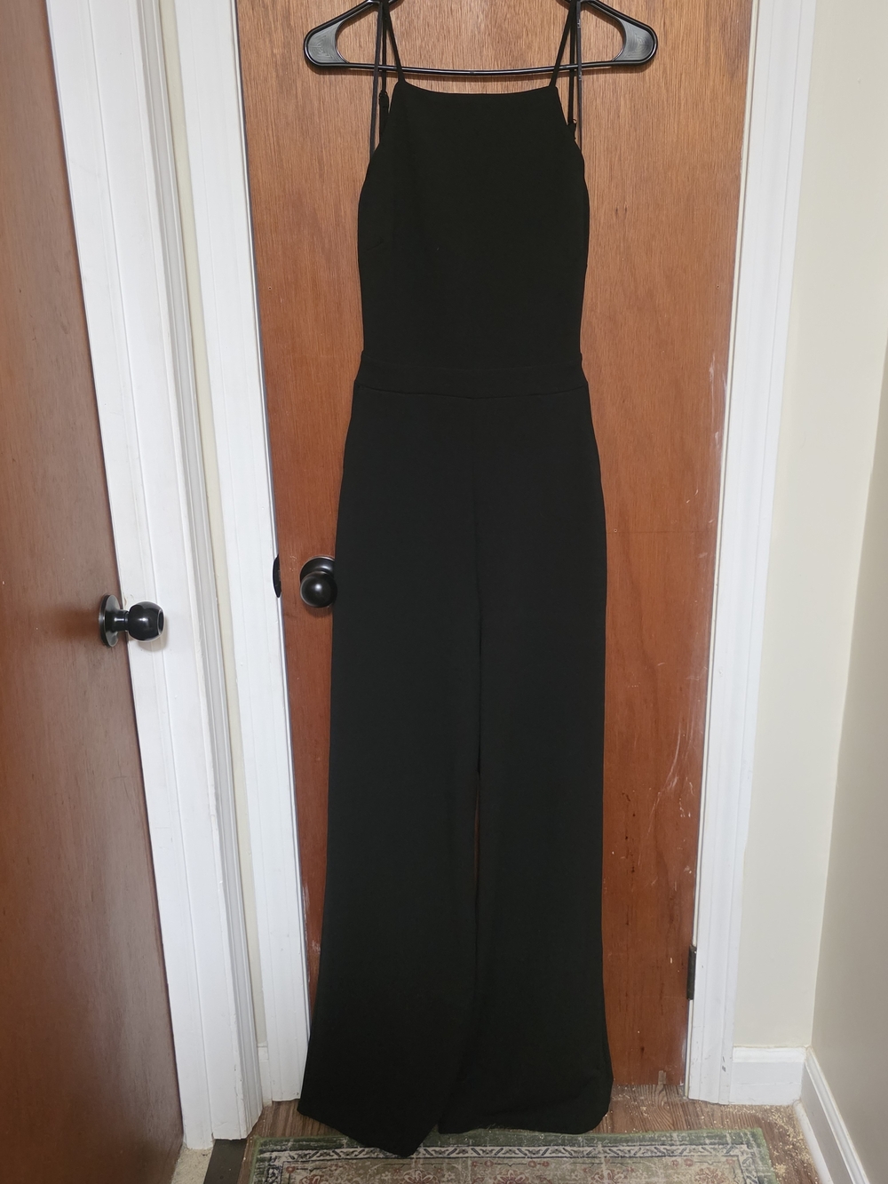 Lulu's Black Wide-Leg Jumpsuit With Open Back